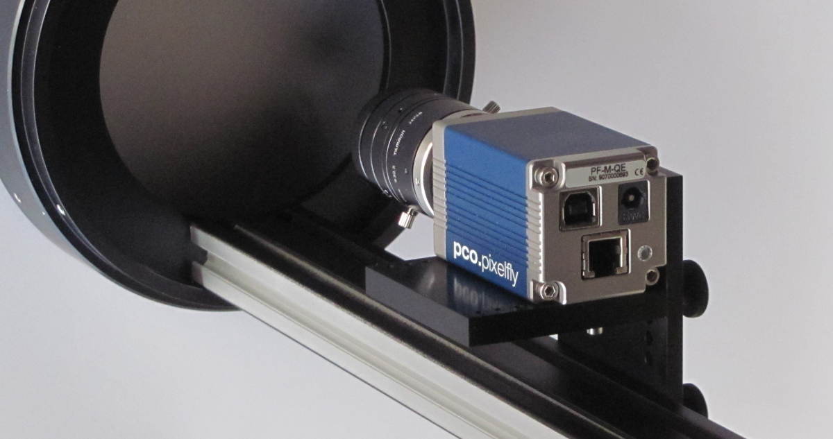 PCO pixelfly USB camera mounted in ivac camera mount